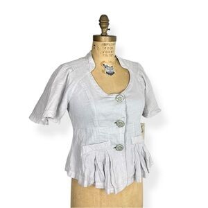 Vintage Y2K LoveStitch Cotton Grey Button Up Blouse